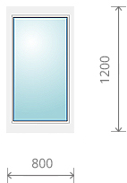 Пластиковое окно (одностворчатое, глухое), 800x1200 мм
