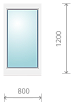 Пластиковое окно (одностворчатое, глухое), 800x1200 мм