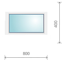 Пластиковое окно (одностворчатое, глухое), 800x400 мм